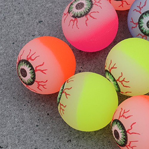 Toyvian 10pcs Halloween Eyeballs, Glow in the Dark, 32mm Scary Bouncy Balls (Color aleatorio)