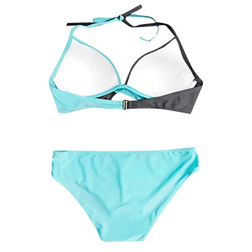 Traje de Baño Bikini Mujer 2019 Bikinis Sujetador Push-up Sexy Traje de Baño de Dos Piezas Bohemio BañAdores Tops y Braguitas Ropa de Playa vikinis riou (Azul, XL)