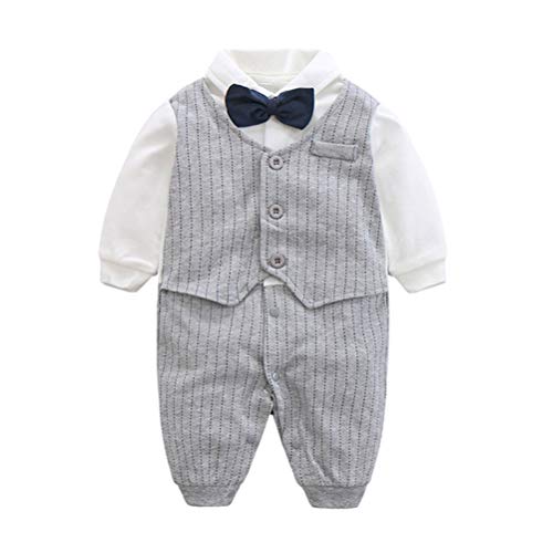 Traje formal para bebé, De la marca Baby Boy, de manga larga Gris Grey Stripe 6 mes