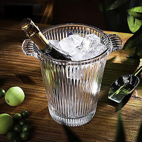 Transparente  Cubo de champán,  Alta capacidad  Cristal tallado Cubeta de hielo  Cerveza Contenedor de hielo  con  Usado para   Verano Champán helado (Size : 5L)