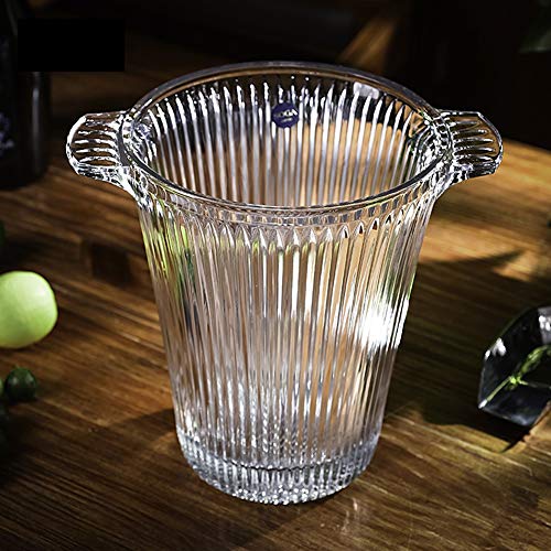 Transparente  Cubo de champán,  Alta capacidad  Cristal tallado Cubeta de hielo  Cerveza Contenedor de hielo  con  Usado para   Verano Champán helado (Size : 5L)