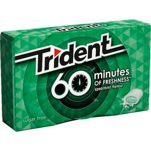 Trident Chicle Sin Azucar Hierbabuena 60 Minutes 20 gr. - [Pack de 16]