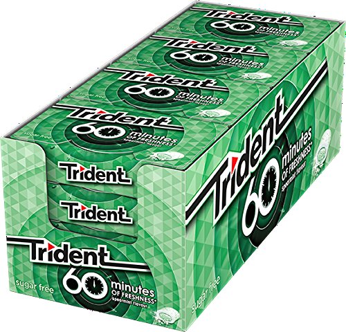 Trident Chicle Sin Azucar Hierbabuena 60 Minutes 20 gr. - [Pack de 16]