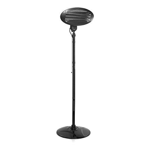 Tristar KA-5287 Calefactor de Exterior eléctrico con 3 ajustes de calor, montaje en pared o sobre soporte hasta 2 m de altura, 2000 W, Negro