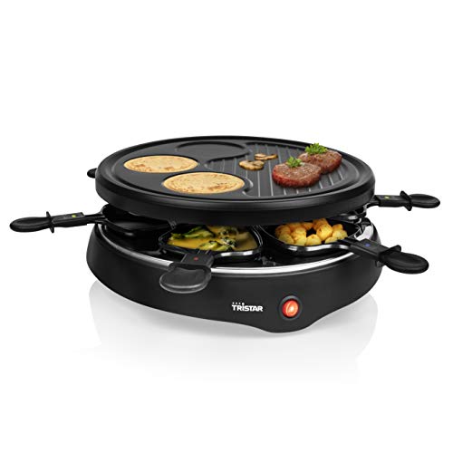 Tristar RA-2998 Seis Personas – Parrilla con moldes para creps, 1300 W, Negro