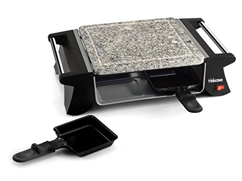 TriStar Raclette RA-2990 – Parrilla y Plancha de Piedra, Adecuada para Cuatro Personas, 500 W, Negro, Acero Inoxidable