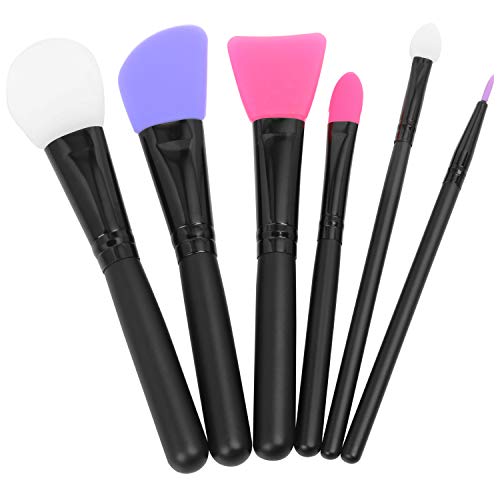 TRIXES Conjunto de 6 Pinceles para Maquillaje de Silicona Hermosas Espátulas Mezcladoras - Limpieza fácil para Aplicación Mascarillas Contorno Base Sombra de Ojos