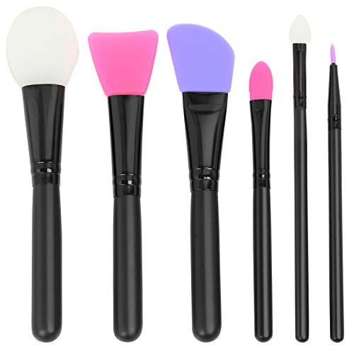 TRIXES Conjunto de 6 Pinceles para Maquillaje de Silicona Hermosas Espátulas Mezcladoras - Limpieza fácil para Aplicación Mascarillas Contorno Base Sombra de Ojos