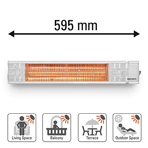 TROTEC Calefactor por radiación infrarrojo IR 2010 | Radiador Infrarrojo | para Exteriores | Radiadores de terraza | Calor Uniforme | 2.000 W | IP65 Clase de protección