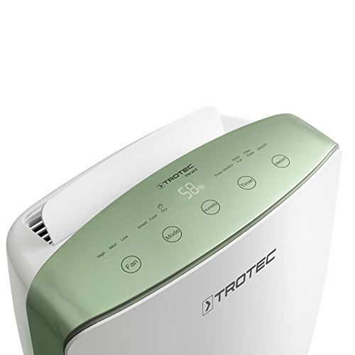 TROTEC Deshumidificador eléctrico TTK 68 E, 20L/24h, Pantalla LED, Depósito 4L, Portátil, Para Habitaciones de 45m²/110 m³, Filtro de Aire, Diseño, Silencioso, 450 W, Auto-Apagado, Temporizador, Secado de Ropa