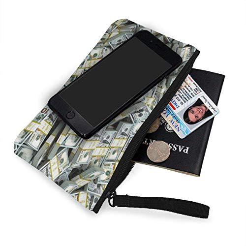 TTmom Carteras de Mujer,Monedero, Unisex Canvas Wristlet Wallet Clutch Purse Coin Pouch Pencil Bag Cosmetic Bag American Dollar Sign