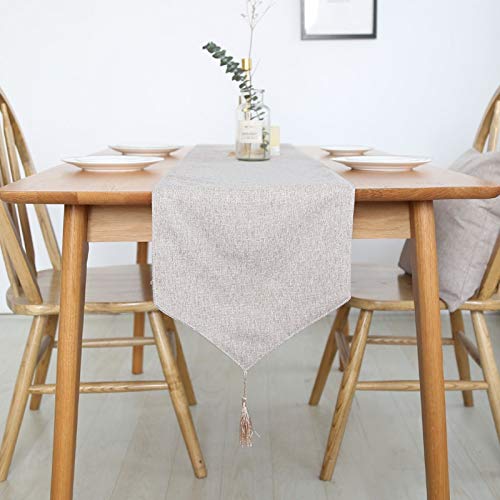 TUANZI Squisito Runner da tavolo Inicio Camino de Mesa Mantel Decorativo 2 Lados de algodón de Lino clásico Mesa de Cama Mat Comedor Partido decoración per Feste, ristoranti e attività all'aperto