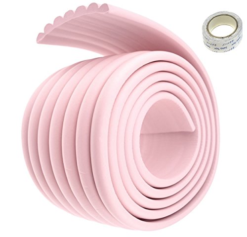 TUKA Multiusos Protector Espuma, 200cm x 80mm x 8mm Universal anticolisión Protector Rollo para Superficie Dura & Bordes, anticolisión Protección Tira para Bebés y niños, Rosado, TKD7002-pink