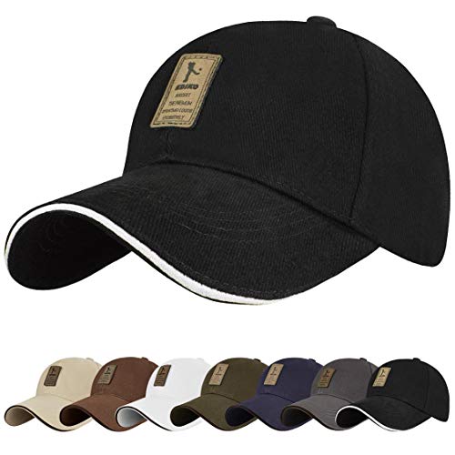 Tuopuda Gorra de béisbol Ajustable de algodón de Estilo Vintage Unisex para Deportes al Aire Libre (Negro)