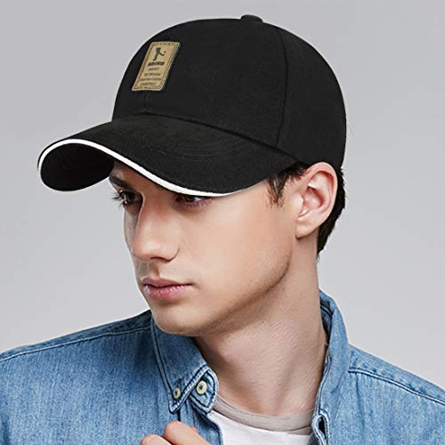 Tuopuda Gorra de béisbol Ajustable de algodón de Estilo Vintage Unisex para Deportes al Aire Libre (Negro)