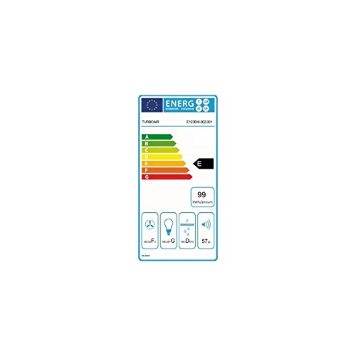 TURBOAIR TT14 LX/GRX/F/90-Hotte murale-Evacuation / recyclage-336 m3 air / h max-65 dB max-L 90 cm-Inox