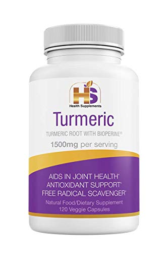 Turmeric Curcumin with Black Pepper, Immune System Booster. 1500mg Antioxidant, Anti-Inflammatory, GMO/Gluten Free, Vegan, Natural Relief from Joint Pain,120 capsules