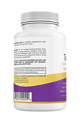 Turmeric Curcumin with Black Pepper, Immune System Booster. 1500mg Antioxidant, Anti-Inflammatory, GMO/Gluten Free, Vegan, Natural Relief from Joint Pain,120 capsules