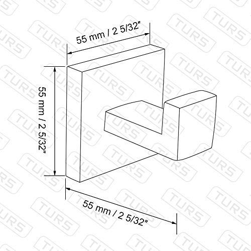 Turs Toalla/Bata Gancho Ropa Ganchos Para Baño Cocina Garaje SUS 304 acero inoxidable Montaje en pared, Acabado pulido 2 Pack, Q7001P-P2