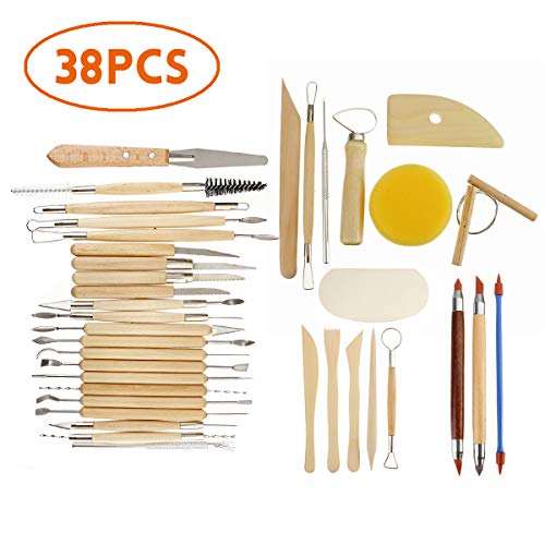 TuToy 13Pcs / 38Pcs / 61Pcs Juego De Herramientas De Modelado De Cerámica Para Tallar Cera Para Esculpir Arcilla De Cerámica - 38 Piezas