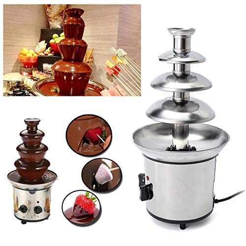 TuToy Máquina De Fondue De Fiesta De Navidad De Fusión De Chocolate De 4 Niveles 170W Fondue De Chocolate