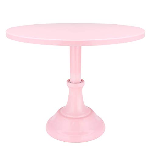 TuToy Soporte De Pastel Redondo De Hierro De 12 Pulgadas Pedestal Soporte De Postre Rosa Blanco Decoraciones De Fiesta De Boda - Rosa