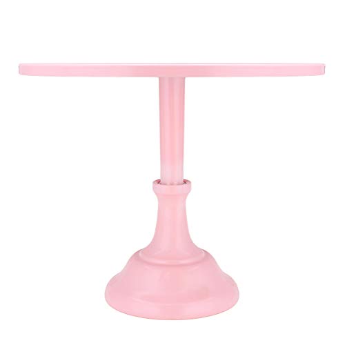 TuToy Soporte De Pastel Redondo De Hierro De 12 Pulgadas Pedestal Soporte De Postre Rosa Blanco Decoraciones De Fiesta De Boda - Rosa