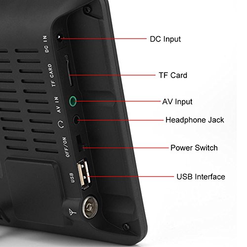 TV portátil, 9 Pulgadas DVB-T-T2 16: 9 HD TV analógica Digital Reproductor de televisión Digital para el hogar, automóvil, Dormitorio, Cocina, Caravana, Disco U y Tarjeta TF, Soporte 1080p Video(UE)