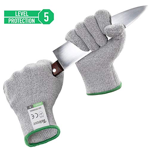 Twinzee - Guantes Anticortes - Protección Nivel 5 de Alto Rendimiento, Aptos para Uso Alimentario, Certificación EN 388, 1 Par (Small)