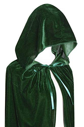 Txian Longitud Completa con Capucha Capa de Terciopelo Halloween Navidad Fancy Cape Trajes 59 "