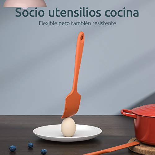 U-Taste Espátulas Silicona Cocina 4 Pieza Espatula Cocina Resistentes al Calor 315℃ Hornear Utensilios Espatulas Reposteria Núcleo de Acero Inoxidable,Sin Costura,Anti-adhesión,Sin BPA –Naranja