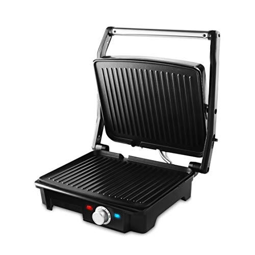 Ufesa PR2000 - Grill, 2200W, Placas antiadherentes, Aperturas de placas de 180º, Regulador de temperatura, Bandeja recoge grasas, Asas de toque frío