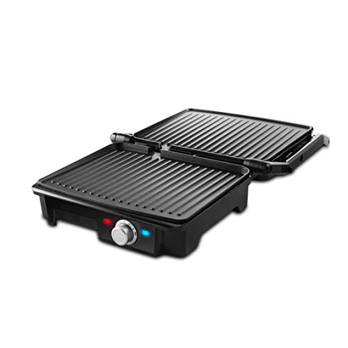 Ufesa PR2000 - Grill, 2200W, Placas antiadherentes, Aperturas de placas de 180º, Regulador de temperatura, Bandeja recoge grasas, Asas de toque frío