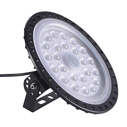 UFO Iluminación LED Alta, Lámpara Industrial Ultra Delgada,Lámpara Industrial de Blanco Frío 6000-6500K (100W, 1Pack)