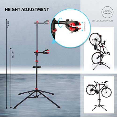 Ultrasport Fahrradmontageständer Expert Caballete Bicicleta como Las de montaña, eléctricas, Estable, hasta 30 kg, Funciones prácticas para la reparación, Unisex Adulto, Rojo, Talla única