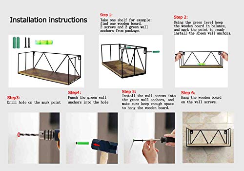 UMI. by Amazon Estantes flotantes de Madera rústica para baños, dormitorios, oficinas, cocinas, Set de 3