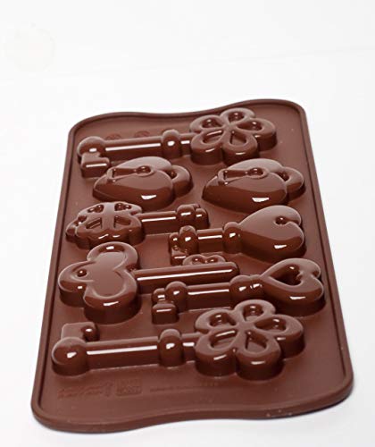 Unbekannt SCG33 Molde de Silicona para chocolatines con Forma de Llaves, Color marrón