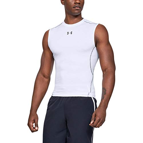 Under Armour UA HeatGear ARMOUR Sleeveless, Camiseta Sin Mangas Hombre, Blanco (White/Graphite 100), XL