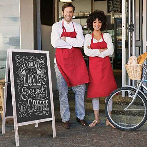 UNHO Pizarra Pie de Madera Pizarra Magnética de Doble Cara Tablero Publicitario para Bar Restaurante Cafetería Bistro Pizarra Plegable y Vintage 100 x 50cm - Gris