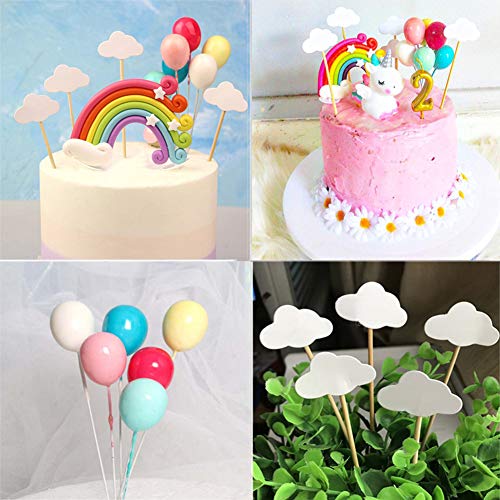 Unicorn Cake Topper Cloud Rainbow Star Balloon Cake Topper Decoraciones de pasteles Comestibles Stand Up Wafer para cumpleaños Boda Baby Shower Party Pack de 15