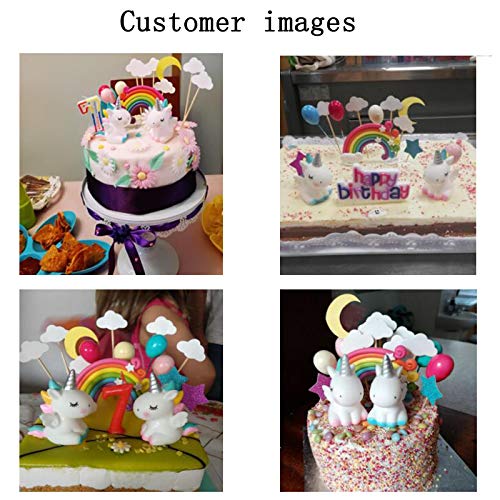 Unicorn Cake Topper Cloud Rainbow Star Balloon Cake Topper Decoraciones de pasteles Comestibles Stand Up Wafer para cumpleaños Boda Baby Shower Party Pack de 15