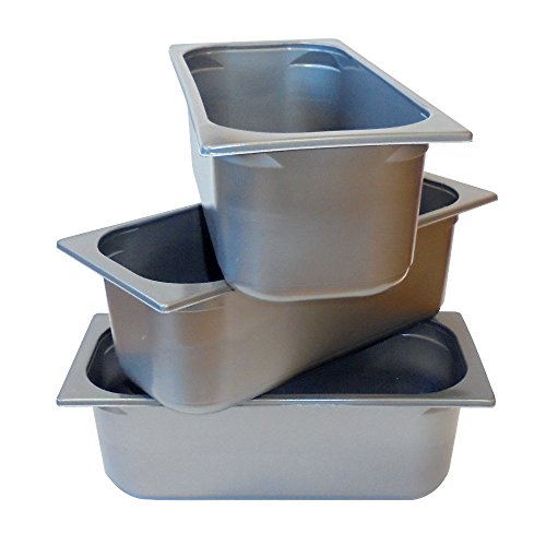 Unidades 20 Bandeja de plástico gris T. 5000 para vitrina helado de 36 x 16 cm H cm 12