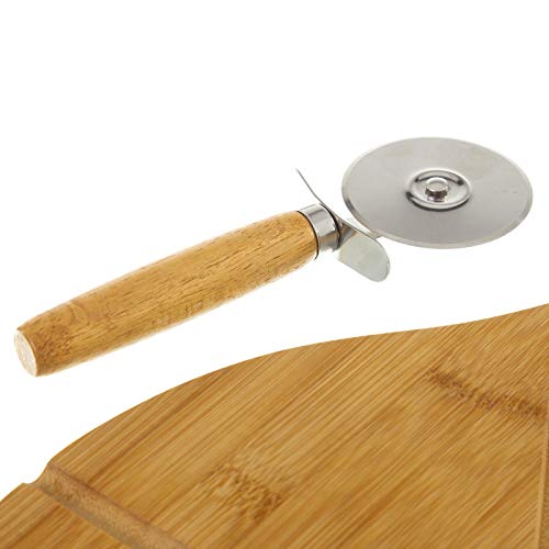 UNIMASA - Tabla para cortar pizza con cortador 38 x 32 x 1,50 cm cortador 6 x 17,50 cm.