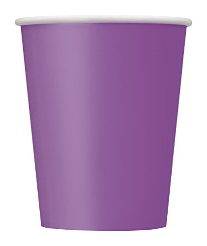 Unique Party- Paquete de 8 vasos de papel, Color morado, 266 ml (34480)