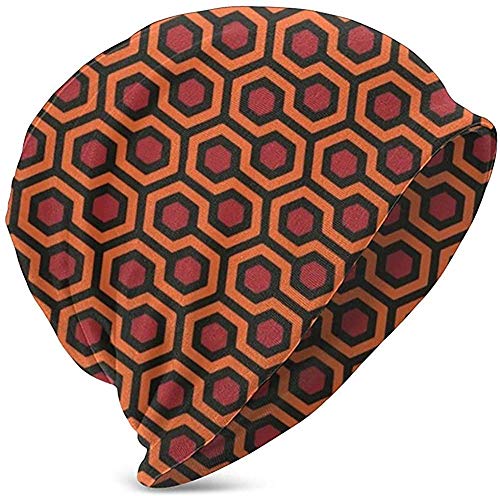 Unisex Beanie Caps Orange Geometric Hexagon Modern Knit Hat Skull Cap Summer Warm Girls Boys Hats