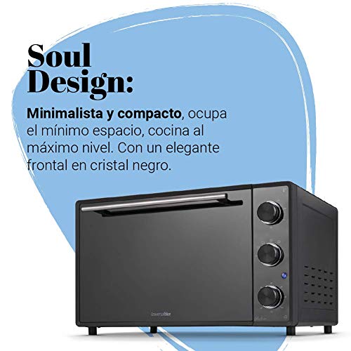 UNIVERSALBLUE Mini Horno Eléctrico Sobremesa con Convección | Potencia 2000W | Capacidad 48L | Horno Pequeño