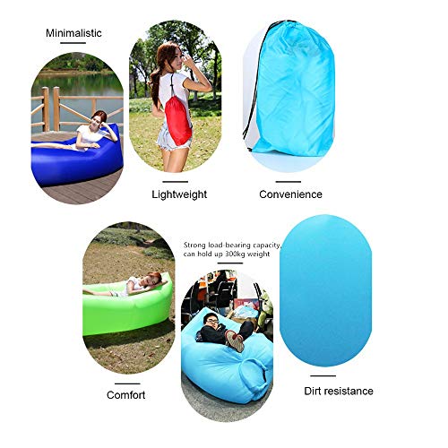 Unknow - Tumbona inflable impermeable portátil de aire para camping, viajes, picnic, playa, piscinas, parque, jardín y patio trasero