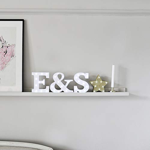 Up in Lights Muestra decorativa de madera blanca de las letras del LED - colgante de pared con pilas - Letra Z