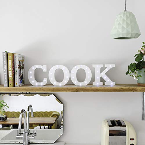 Up in Lights Muestra decorativa de madera blanca de las letras del LED - colgante de pared con pilas - Letra Z