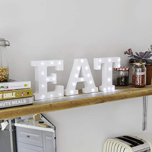 Up in Lights Muestra decorativa de madera blanca de las letras del LED - colgante de pared con pilas - Letra Z